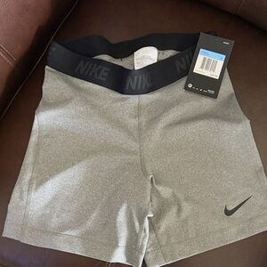 Nike Women’s Gray Athletic Shorts with Black Waistband
